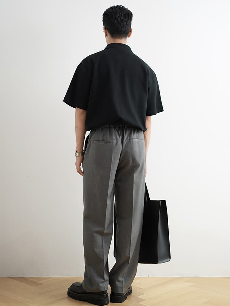ワイドパンツ メンズ ワイドパンツ メンズ 上質ドレープ感ワイドスラックス