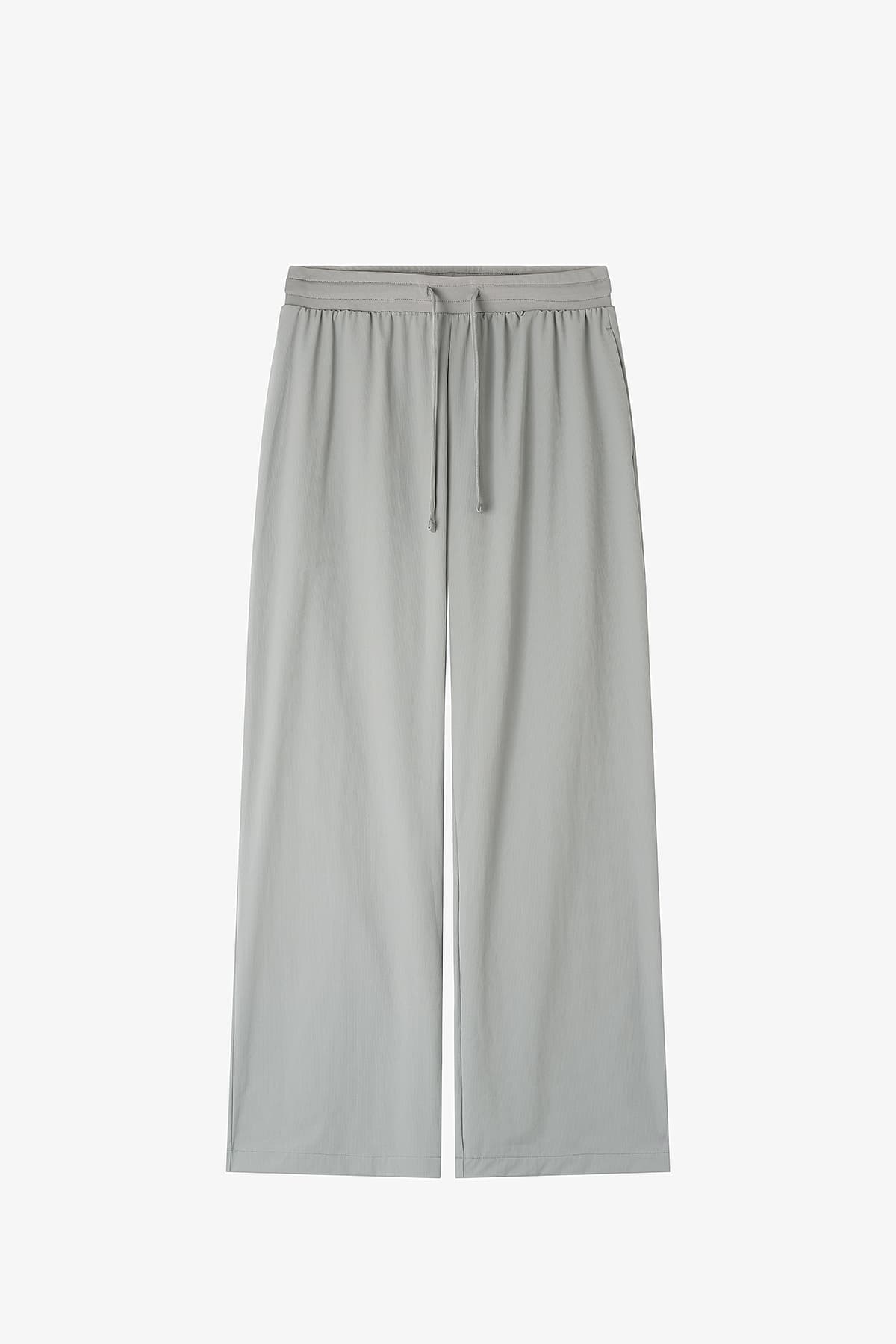 ワイドパンツ メンズ 直線ストレッチナイロンワイドパンツ