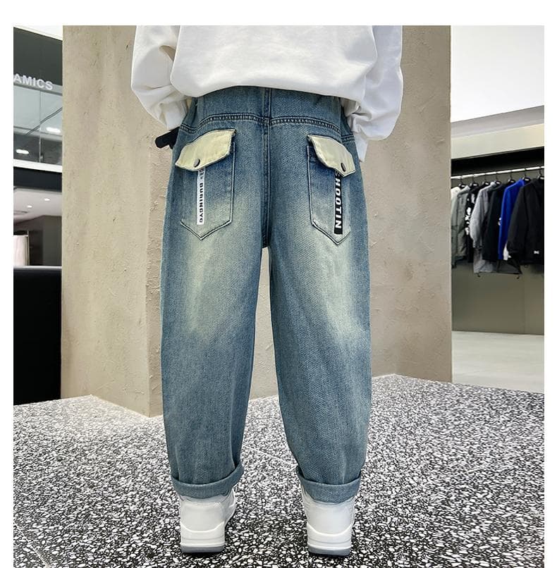 ワイドパンツ メンズ ワイドパンツ メンズ デザインポケット ワイドデニム