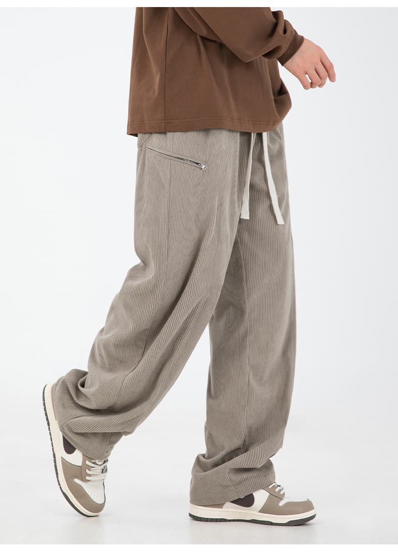 ワイドパンツ メンズ ワイドパンツ メンズ コーデュロイ風ゆったりリラックスパンツ