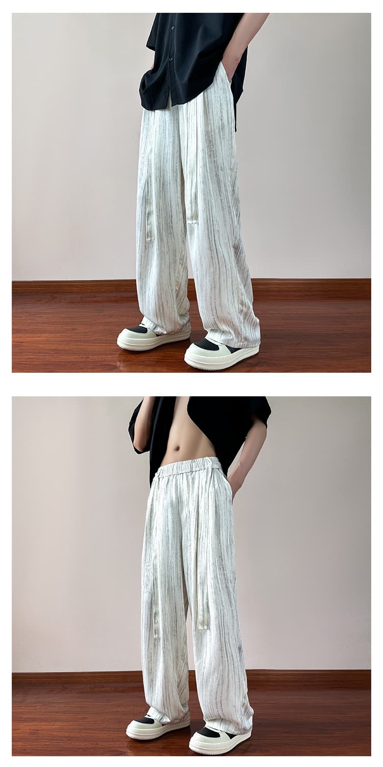 薄手ストレート ワイドパンツ メンズ