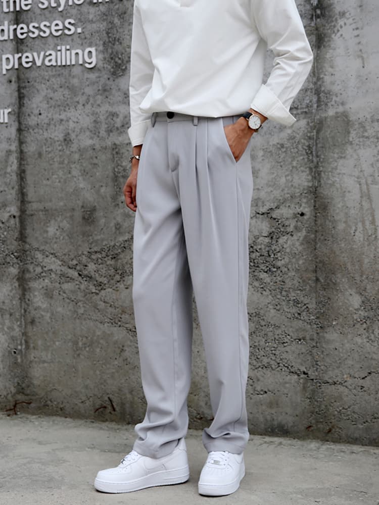 ワイドパンツ メンズ 高身長向け ドレープ感 ストレートワイドパンツ