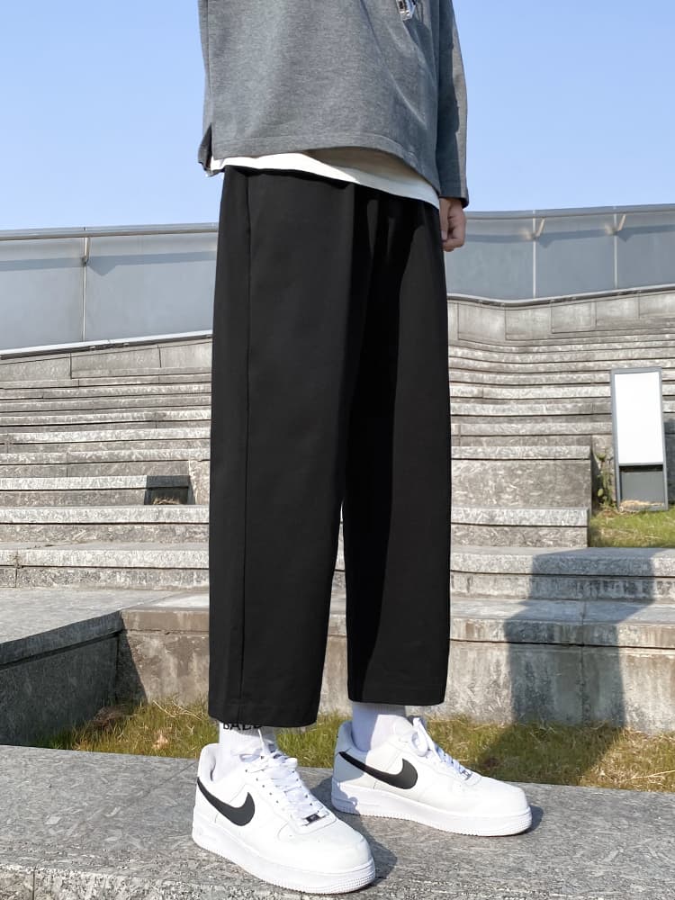 ワイドパンツ メンズ リラックスワイドストレートスウェットパンツ