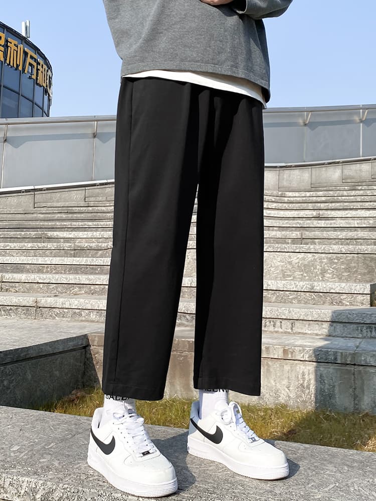 ワイドパンツ メンズ リラックスワイドストレートスウェットパンツ