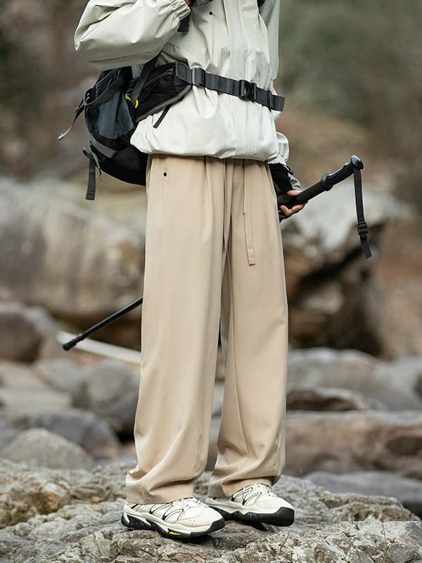 ワイドパンツ メンズ アウトドア風ストレートワイドカーゴパンツ