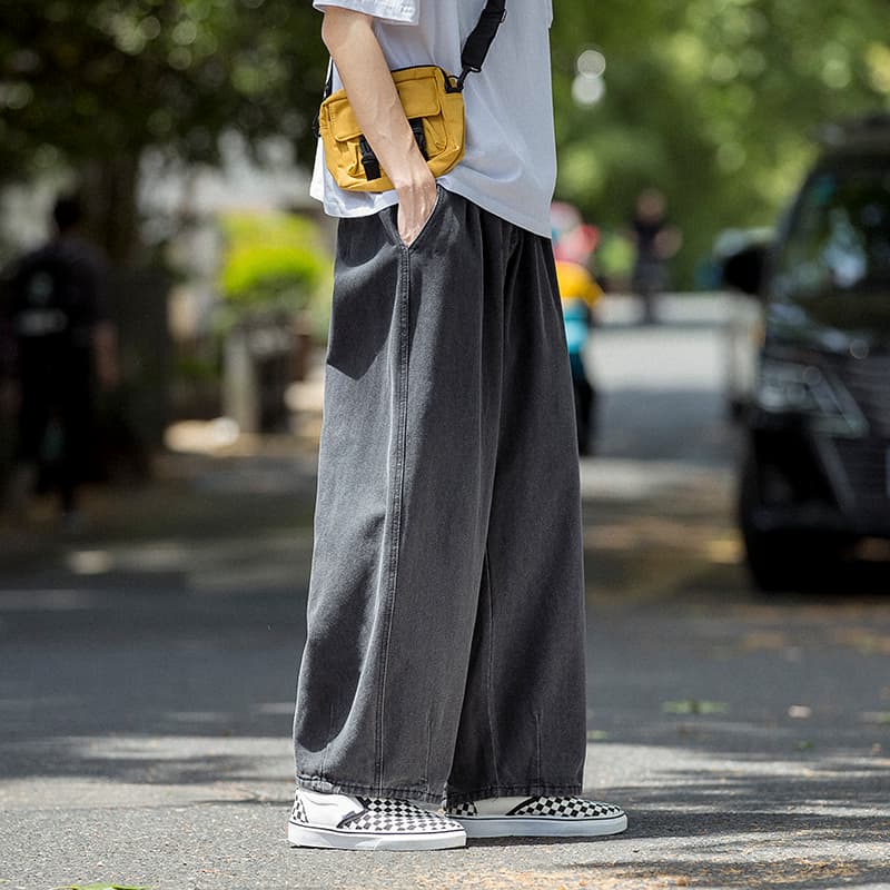 ワイドパンツ メンズ リラックスワイドデニムパンツ