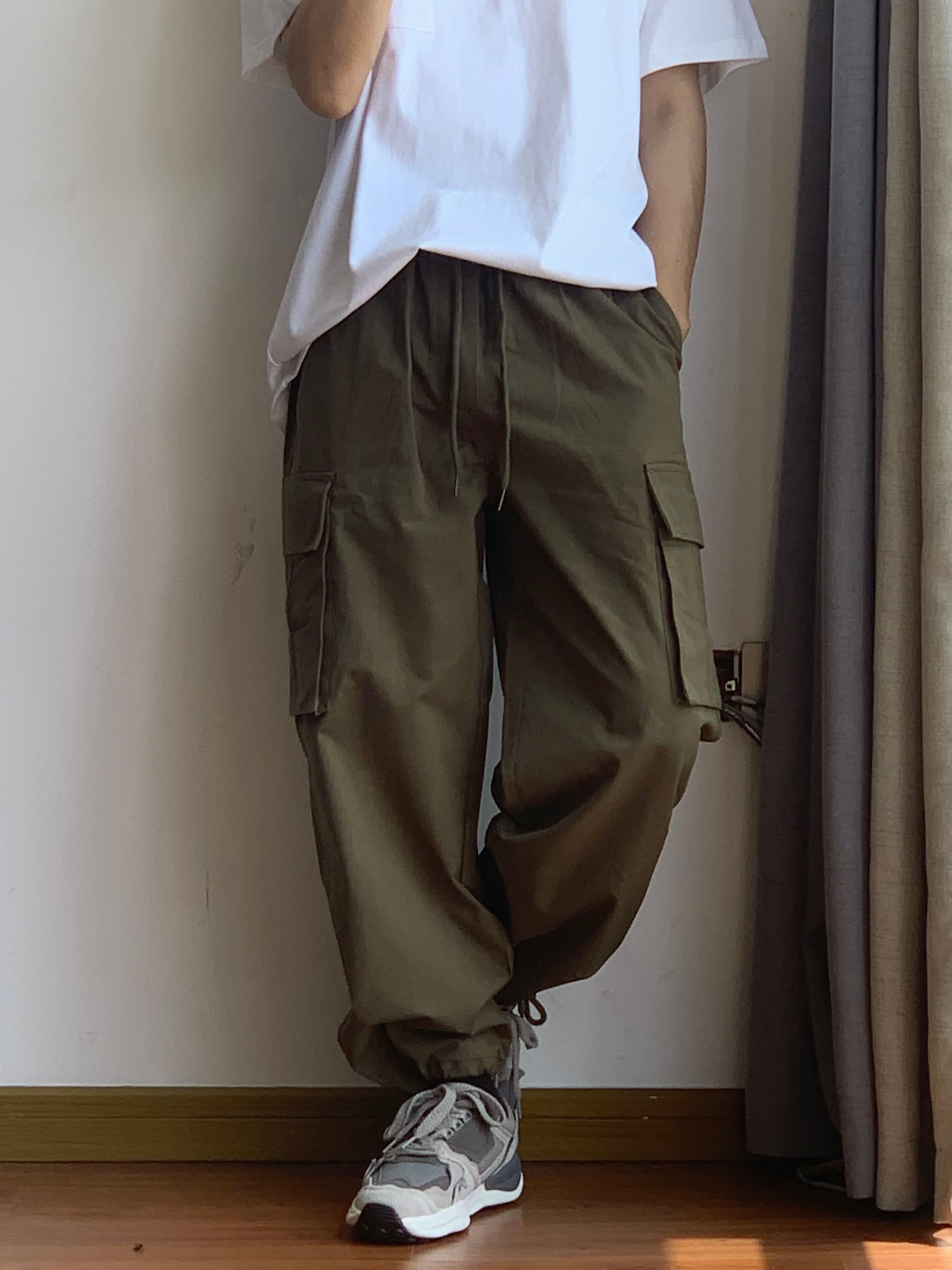 ワイドパンツ メンズ ユニセックス 多機能ポケット ワイドカーゴパンツ