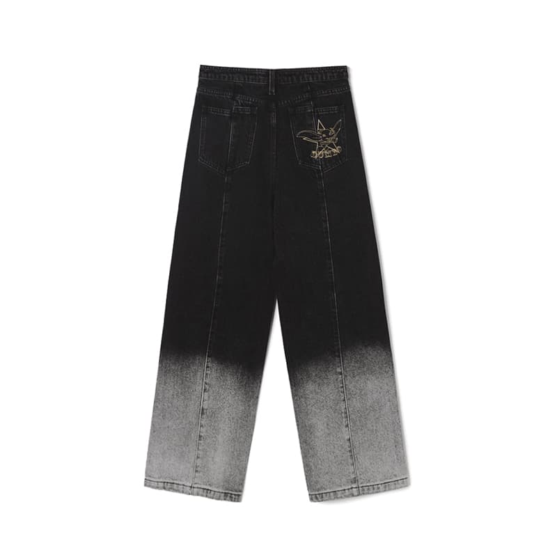 ワイドパンツ メンズ グラデーションデザインワイドジーンズ