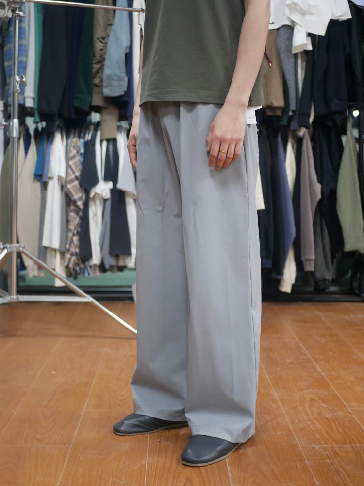 ワイドパンツ メンズ 直線ストレッチナイロンワイドパンツ