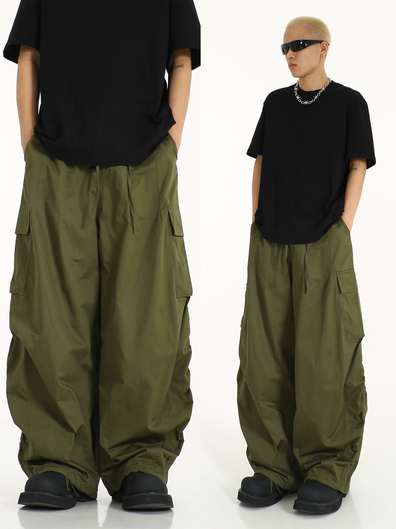 ワイドパンツ メンズ ワイドパンツ メンズ 超ゆったりバルーンカーゴパンツ