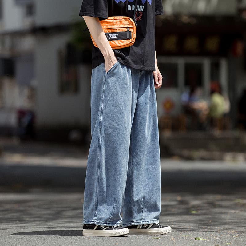 ワイドパンツ メンズ リラックスワイドデニムパンツ