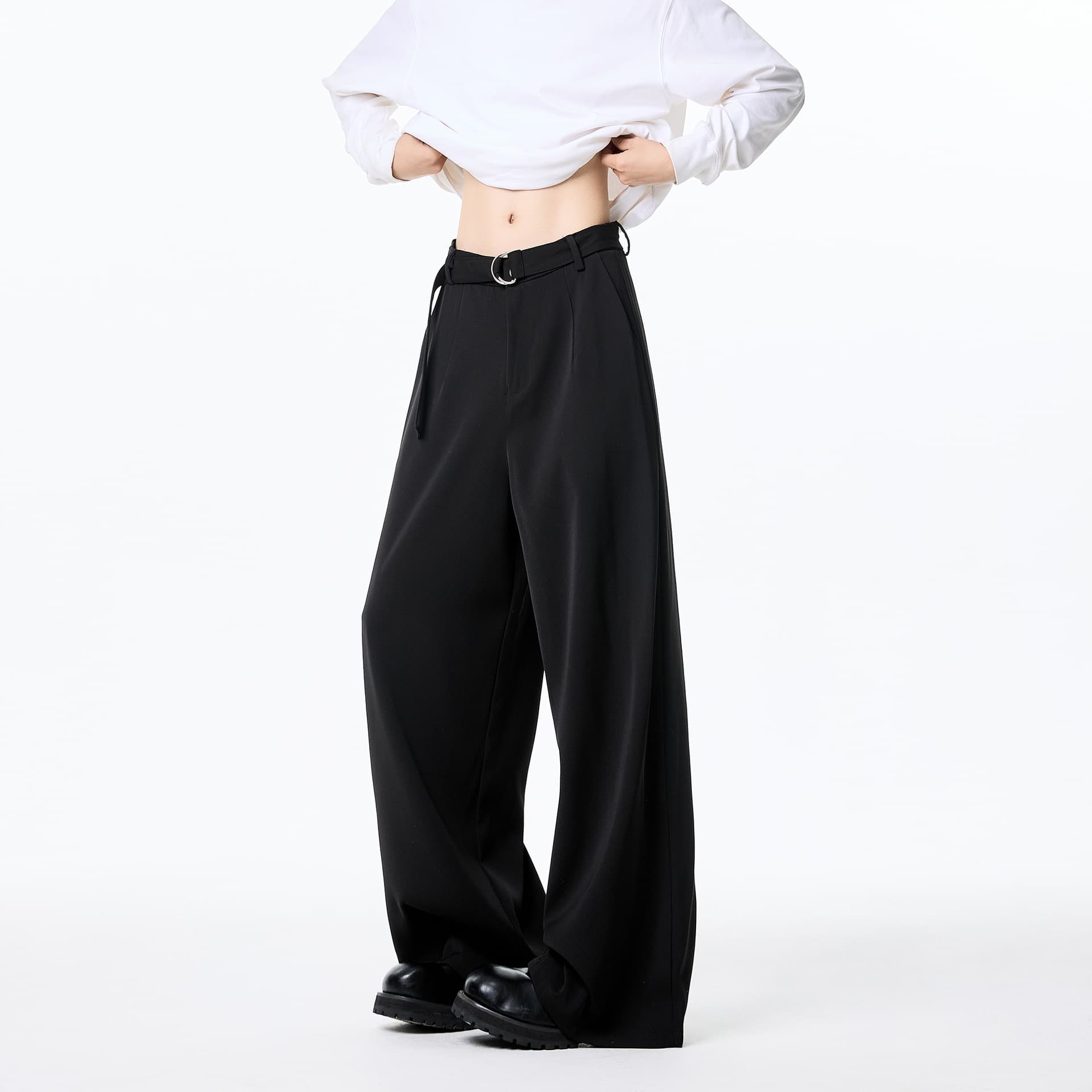 ワイドパンツ メンズ ワイドパンツ メンズ 洗練ゆったりロングスラックス