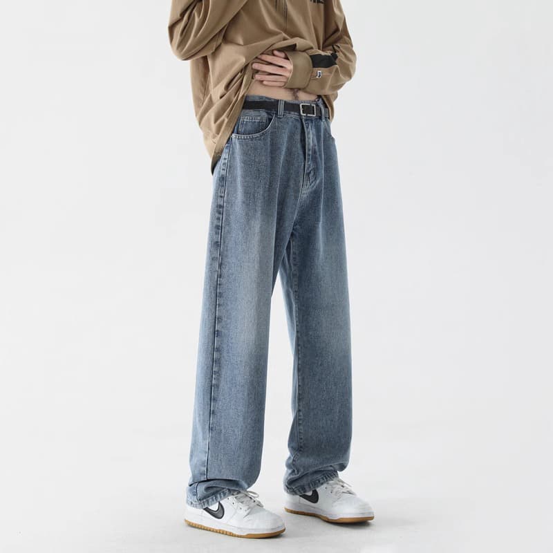 ワイドパンツ メンズ ストリート風ゆったりワイドデニム