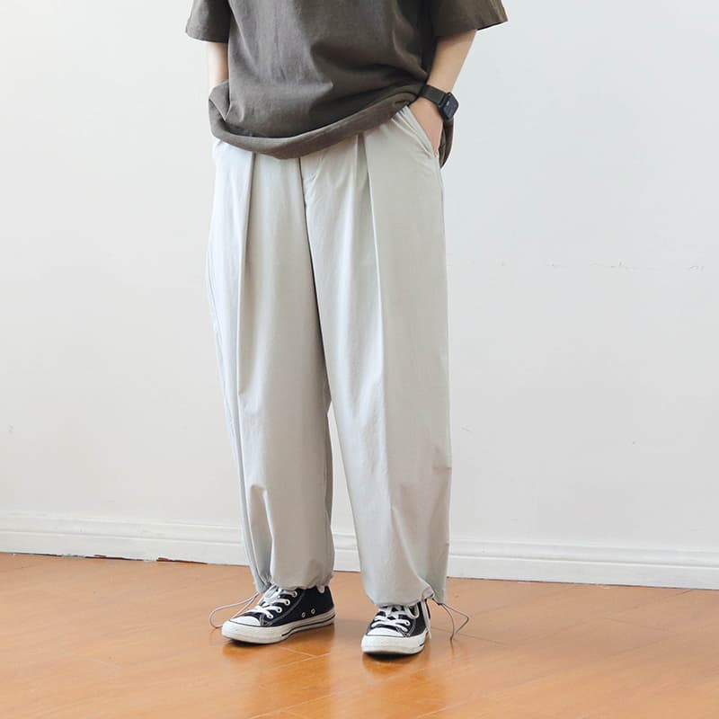 ワイドパンツ メンズ 裾絞りワイドカーゴパンツ ユニセックス