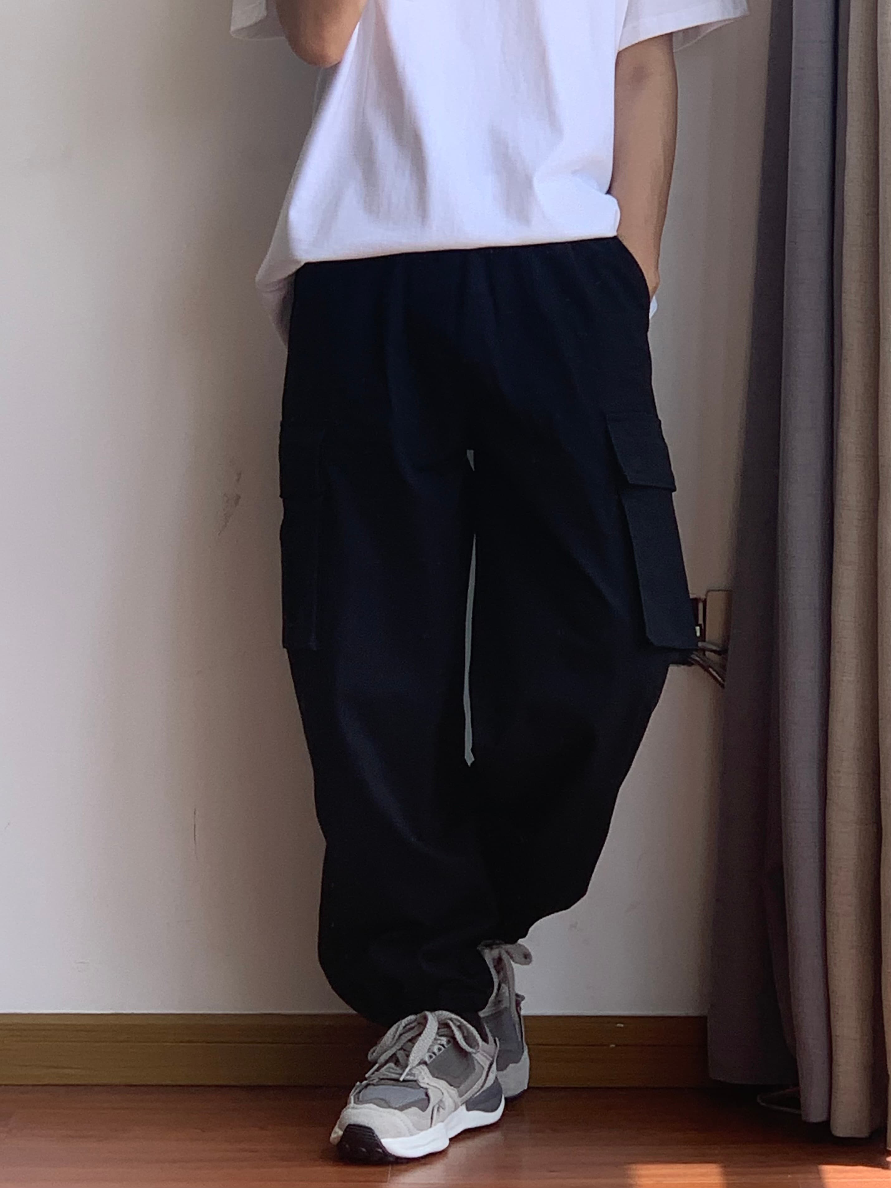 ワイドパンツ メンズ ユニセックス 多機能ポケット ワイドカーゴパンツ