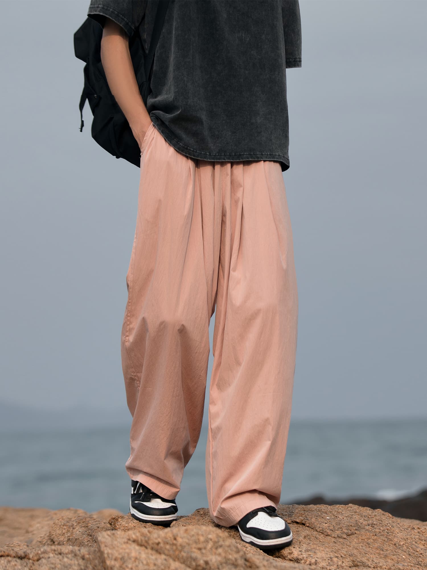 ワイドパンツ メンズ ワイドパンツ メンズ ゆったり落ち感チノワイドパンツ