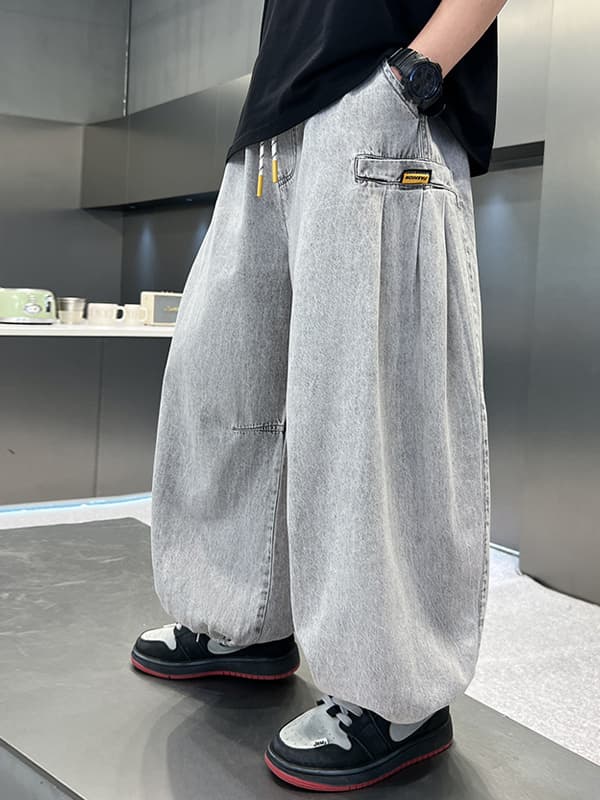ワイドパンツ メンズ ゆったりバルーンシルエットデニムパンツ