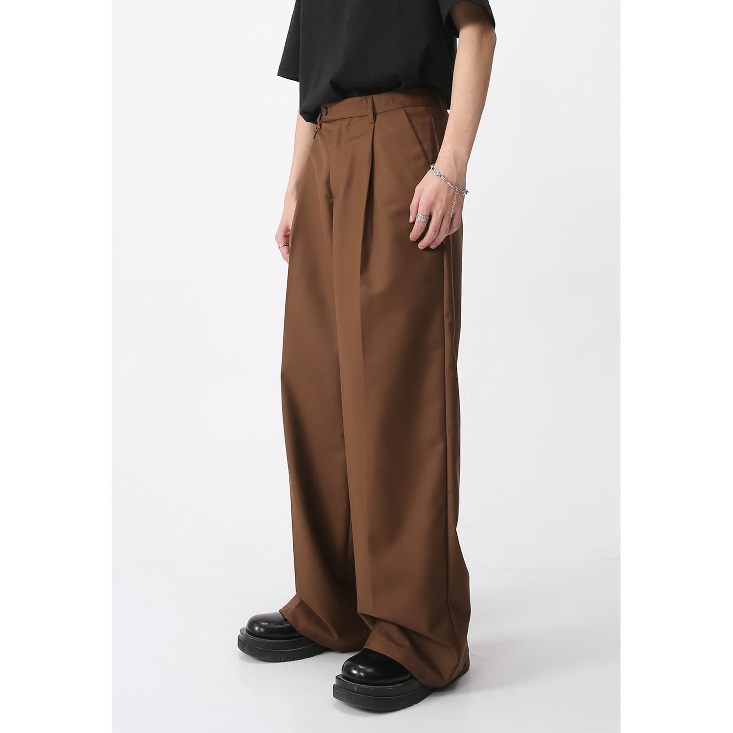 ワイドパンツ メンズ ワイドパンツ メンズ スタイリッシュゆったりフレアスラックス