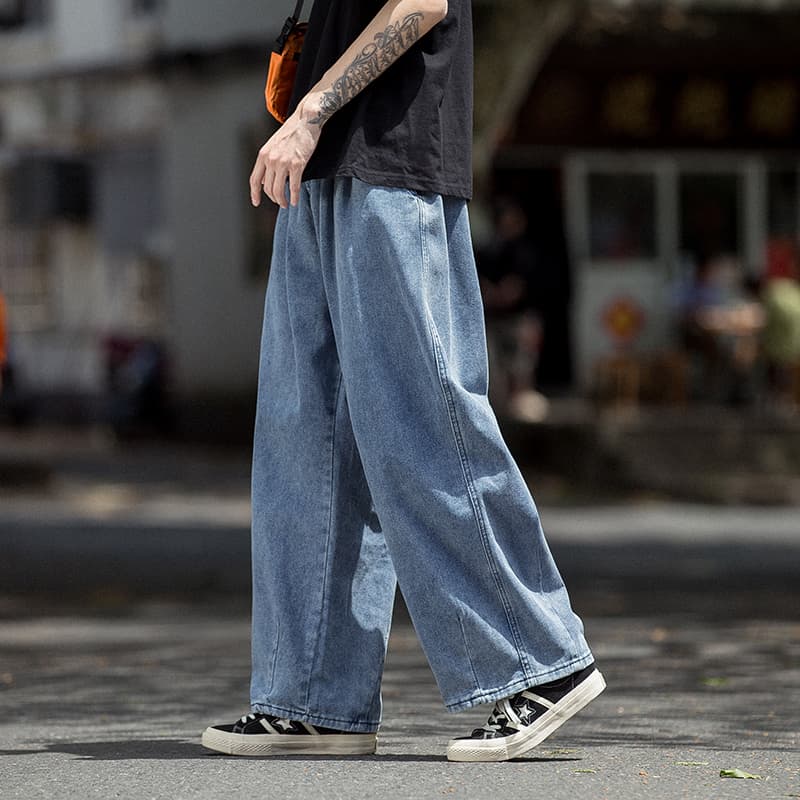 ワイドパンツ メンズ リラックスワイドデニムパンツ