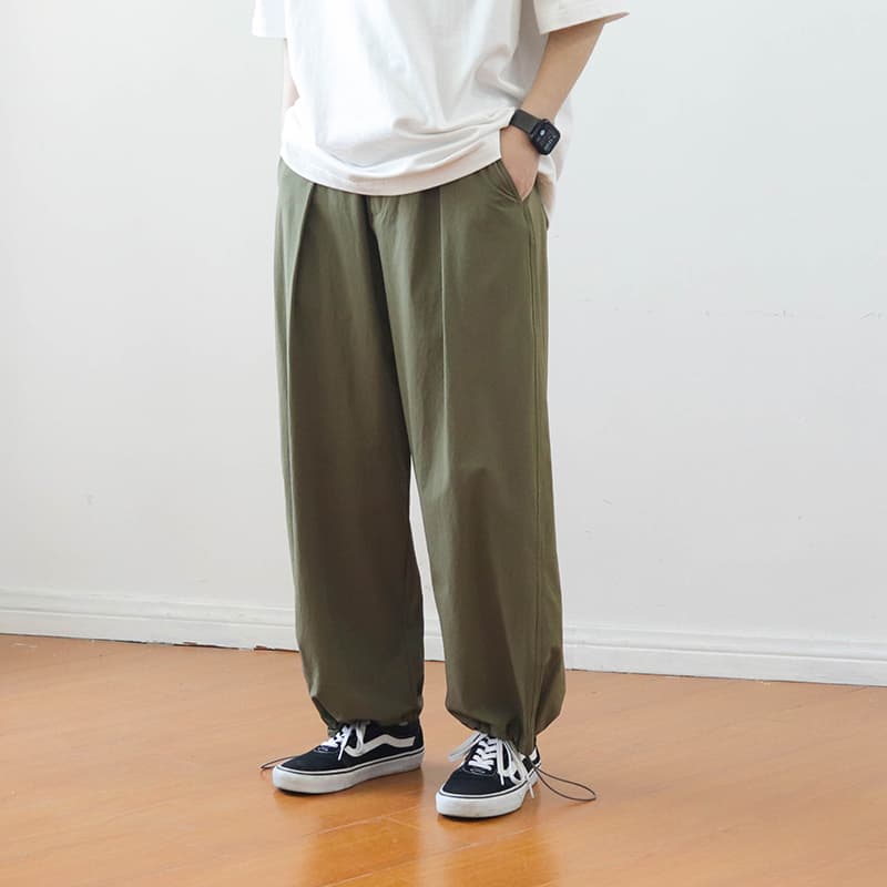 ワイドパンツ メンズ 裾絞りワイドカーゴパンツ ユニセックス