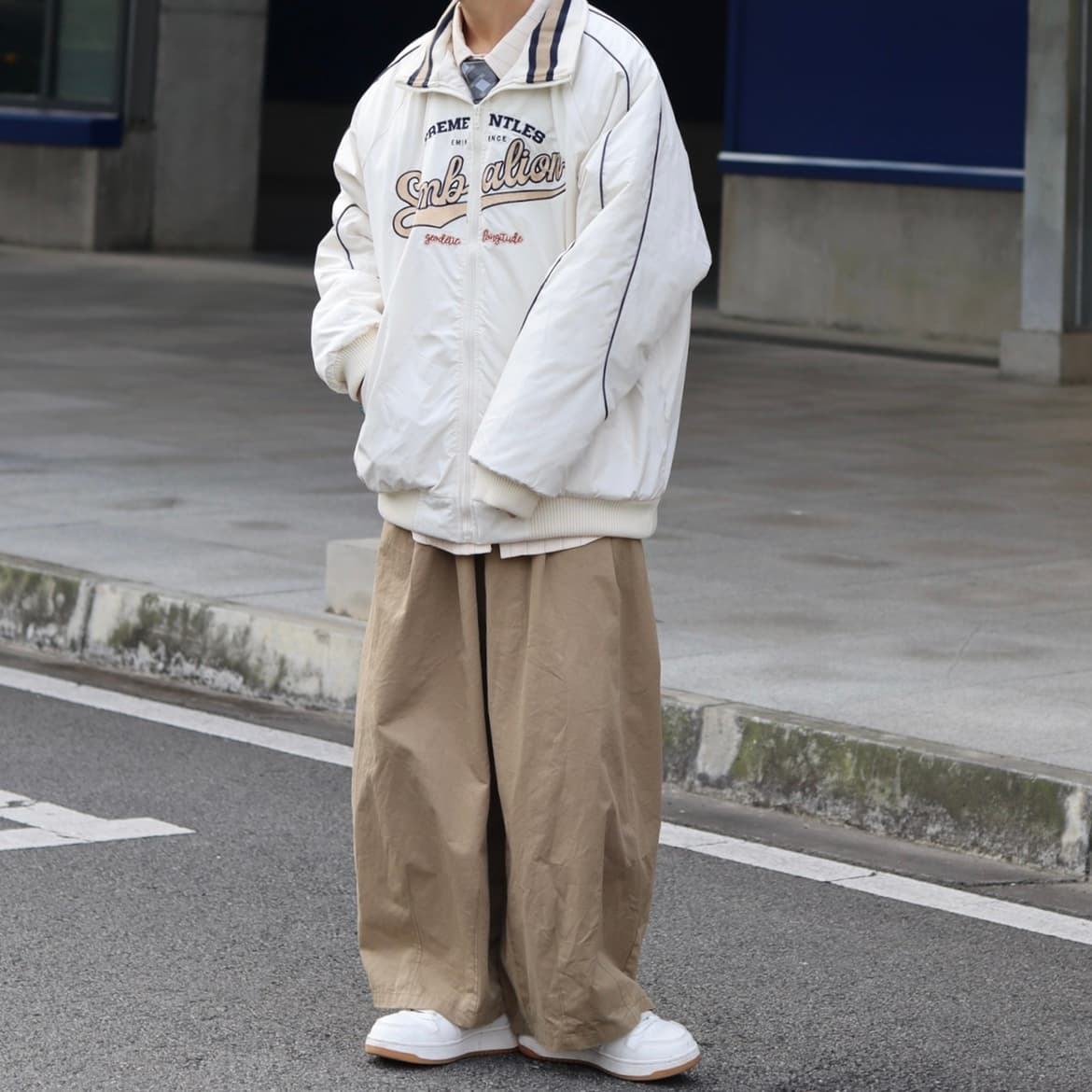 ワイドパンツ メンズ レトロ風超ワイドカーゴパンツ