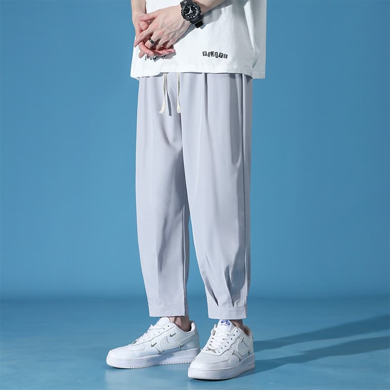 ワイドパンツ メンズ ドレープ感絹のような質感ワイドパンツ