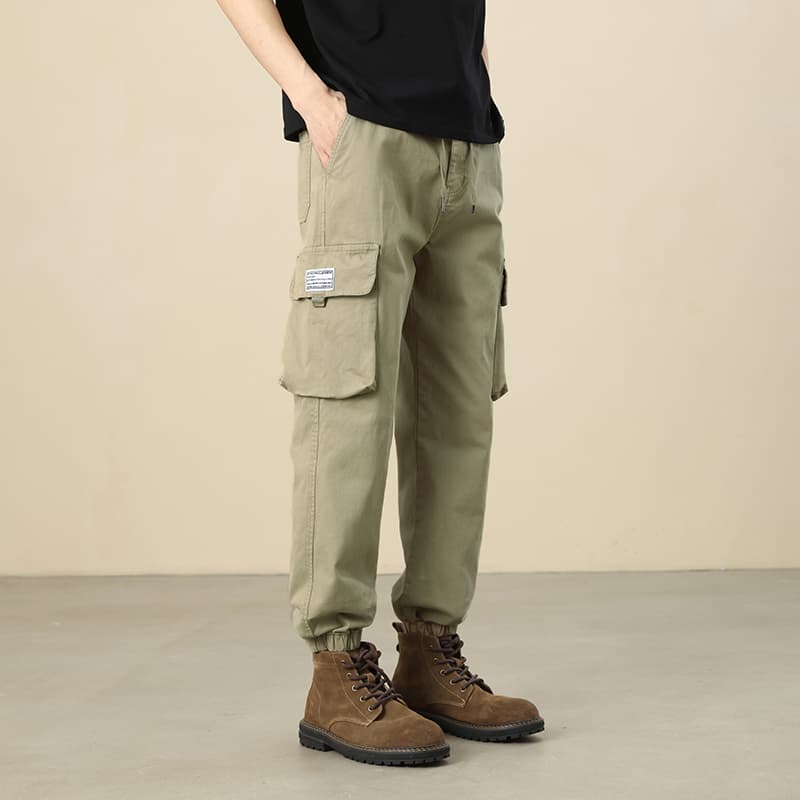 ワイドパンツ メンズ 綿100％ストレートワイドカーゴパンツ