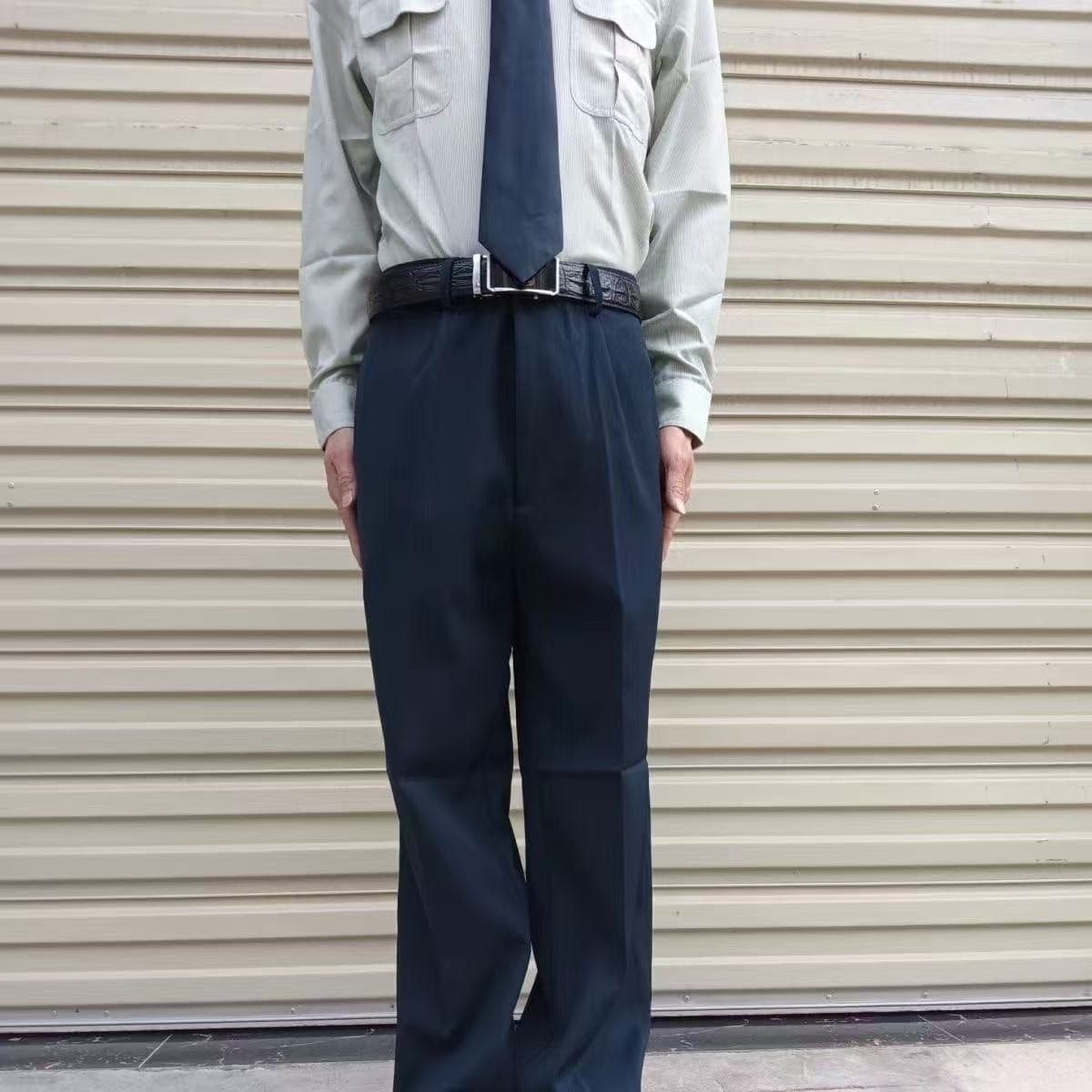 ワイドパンツ メンズ クラシック厚手ウールワイドパンツ