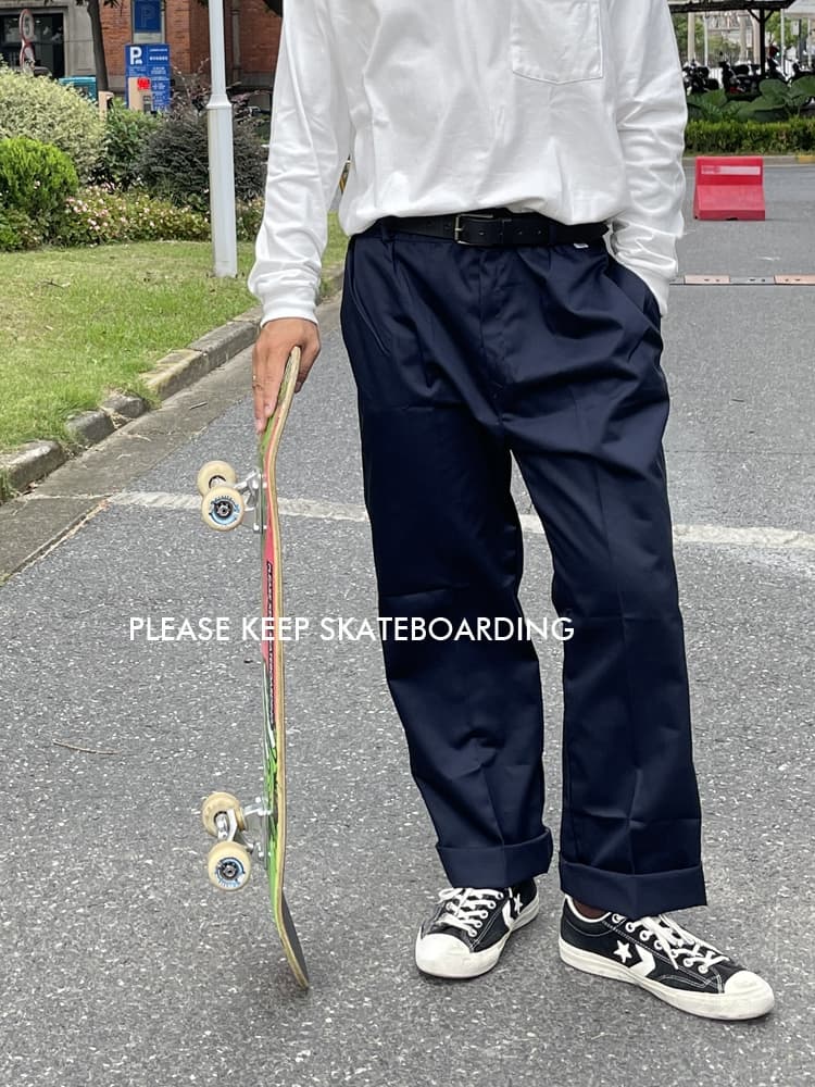 ワイドパンツ メンズ ストレートシルエット スケーターカーゴパンツ