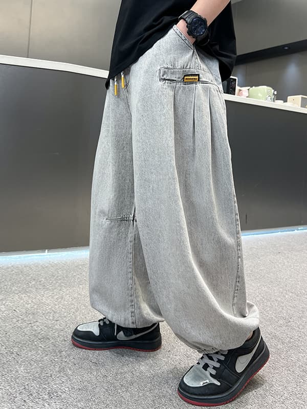 ワイドパンツ メンズ ゆったりバルーンシルエットデニムパンツ