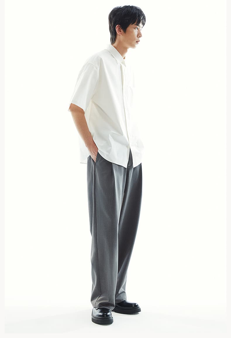 ワイドパンツ メンズ ワイドパンツ メンズ 洗練ゆったりドレープスラックス