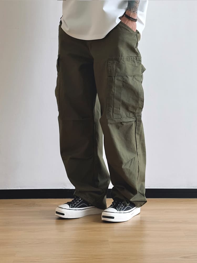 ワイドパンツ メンズ ワイドパンツ メンズ ゆったりミリタリーカーゴパンツ