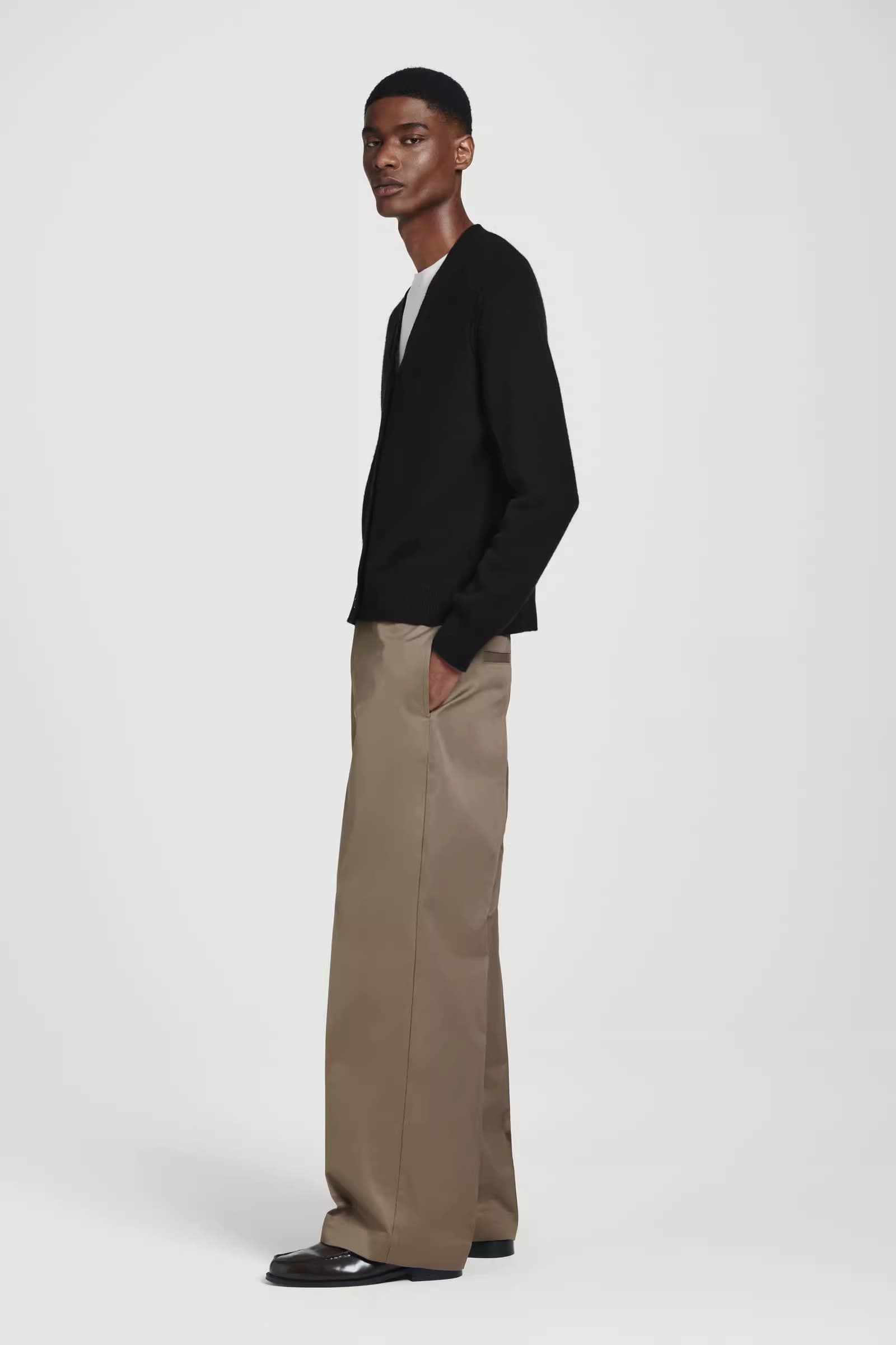 ワイドパンツ メンズ コットン素材 ストレートシルエット ワイドパンツ