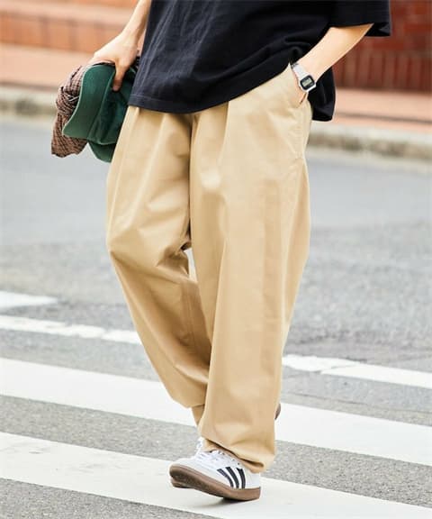ワイドパンツ メンズ シンプル廓形バルーンワイドパンツ