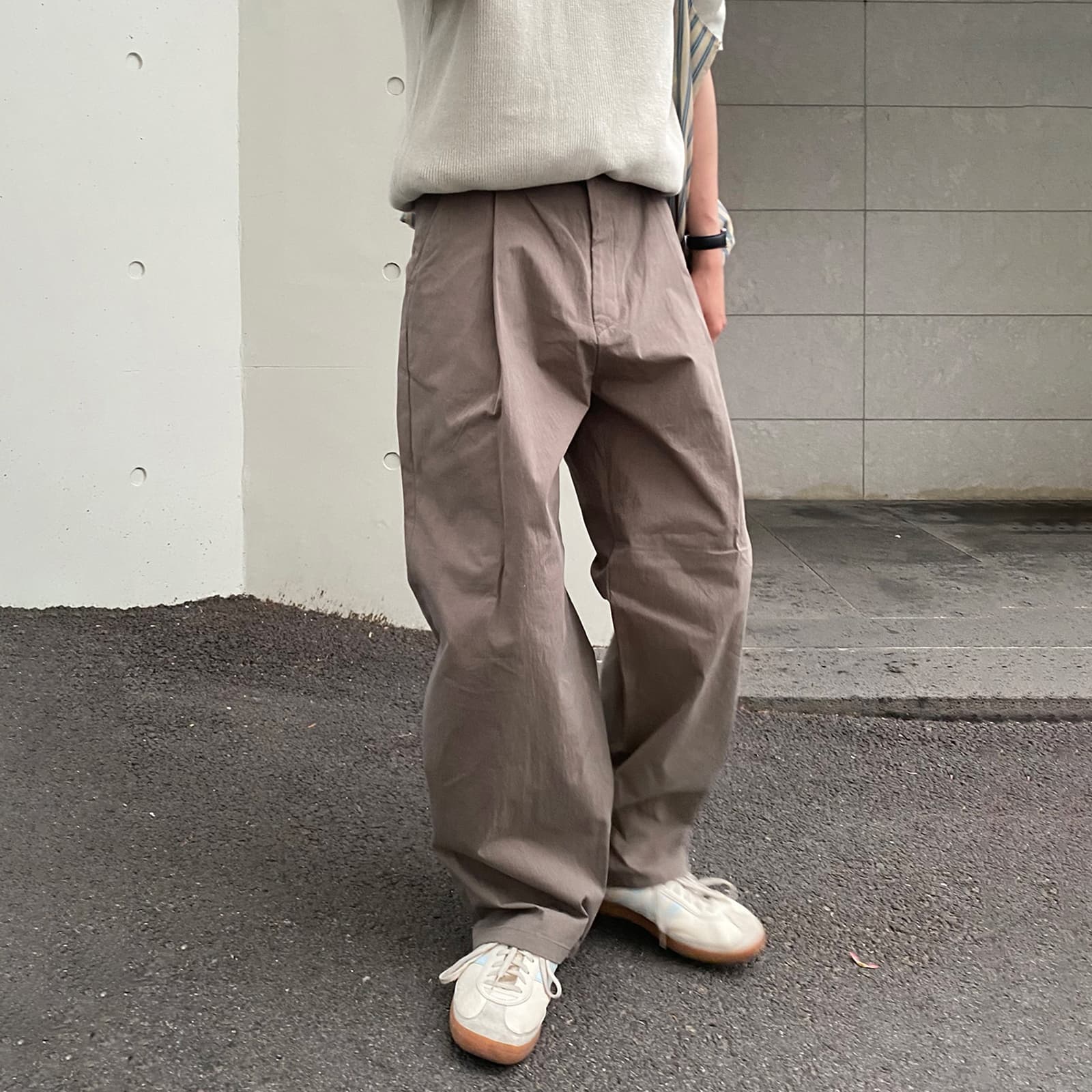 ストレートシルエット ワイドパンツ メンズ