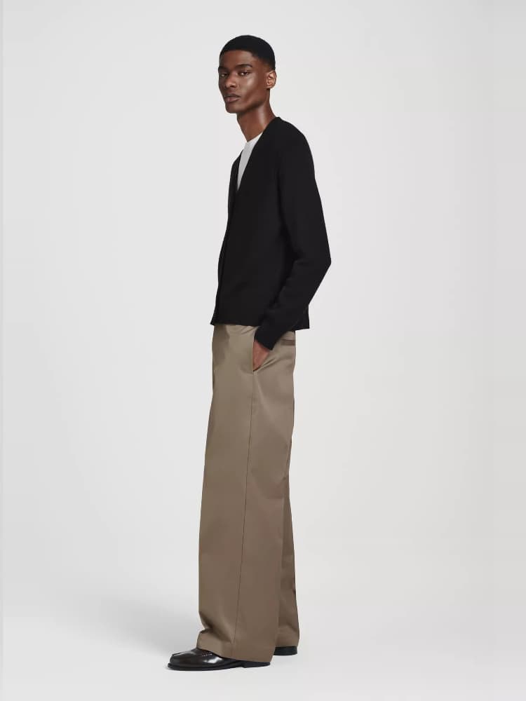ワイドパンツ メンズ コットン素材 ストレートシルエット ワイドパンツ