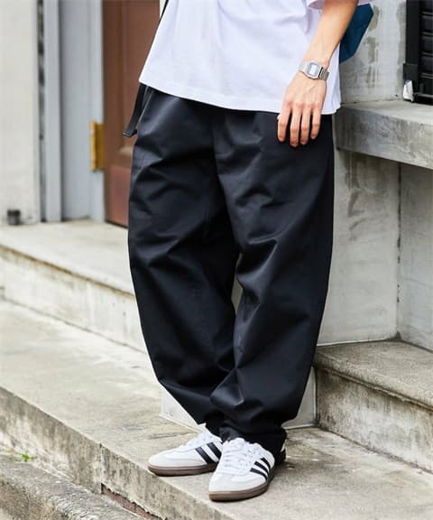 ワイドパンツ メンズ シンプル廓形バルーンワイドパンツ