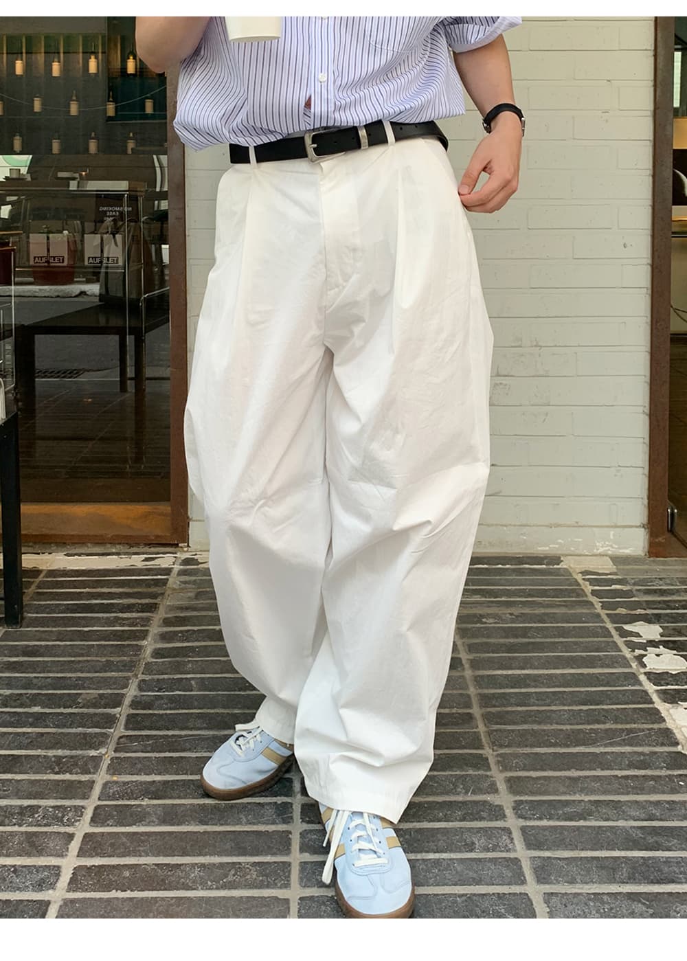 ストレートシルエット ワイドパンツ メンズ